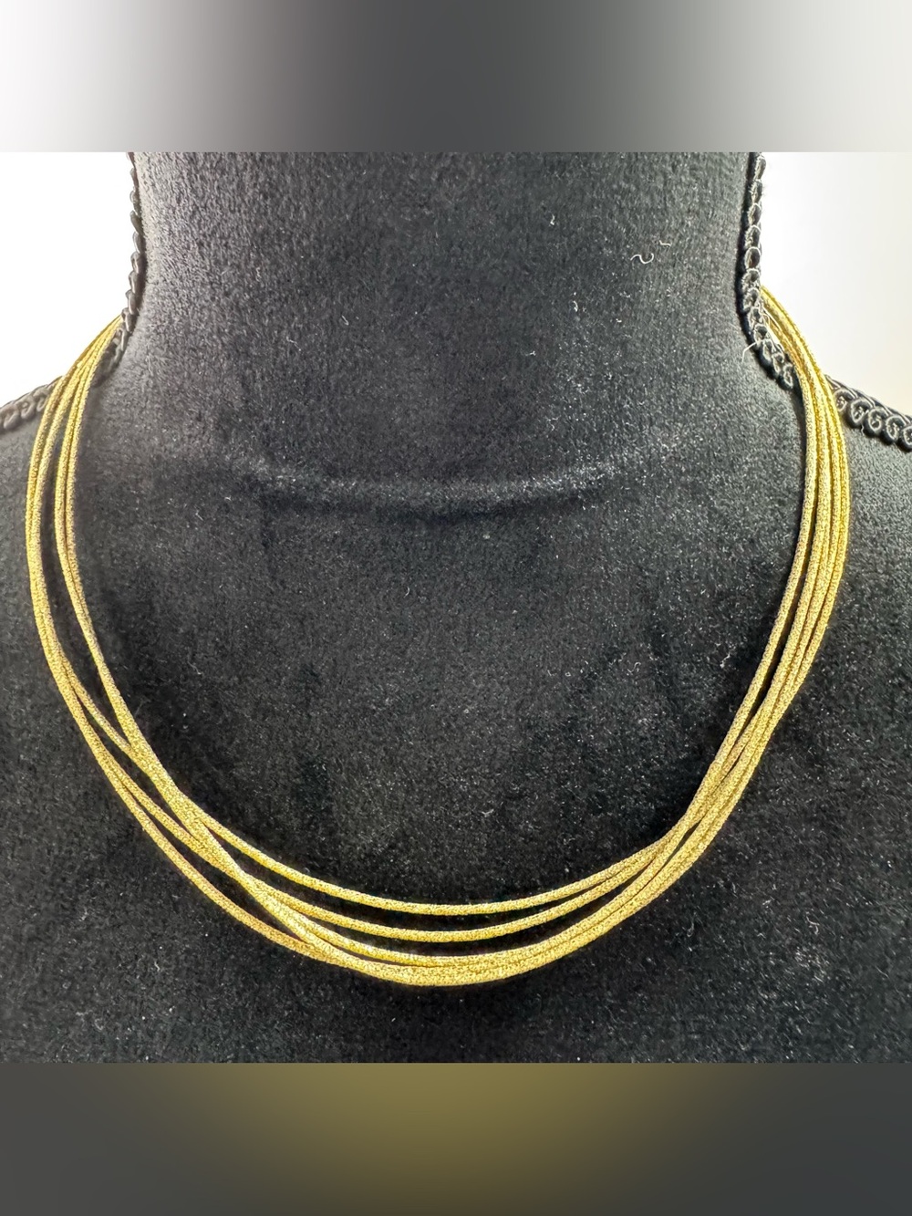 Amy Kahn Russell signed 925 Gold Vermeil Multi Strand Liquid Gold Necklace 18”